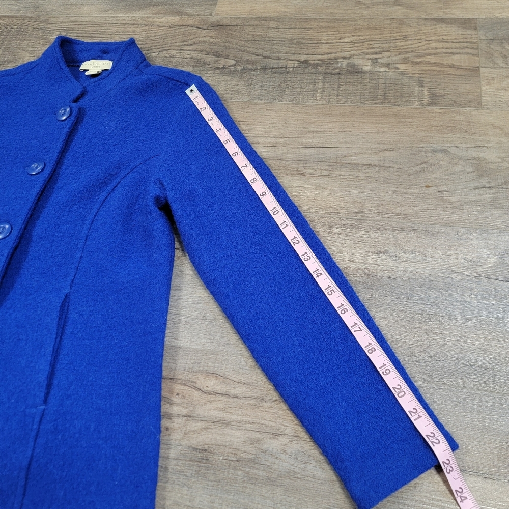 Appleseeds Ps Wool Button Front Jacket Royal Blue… - image 7